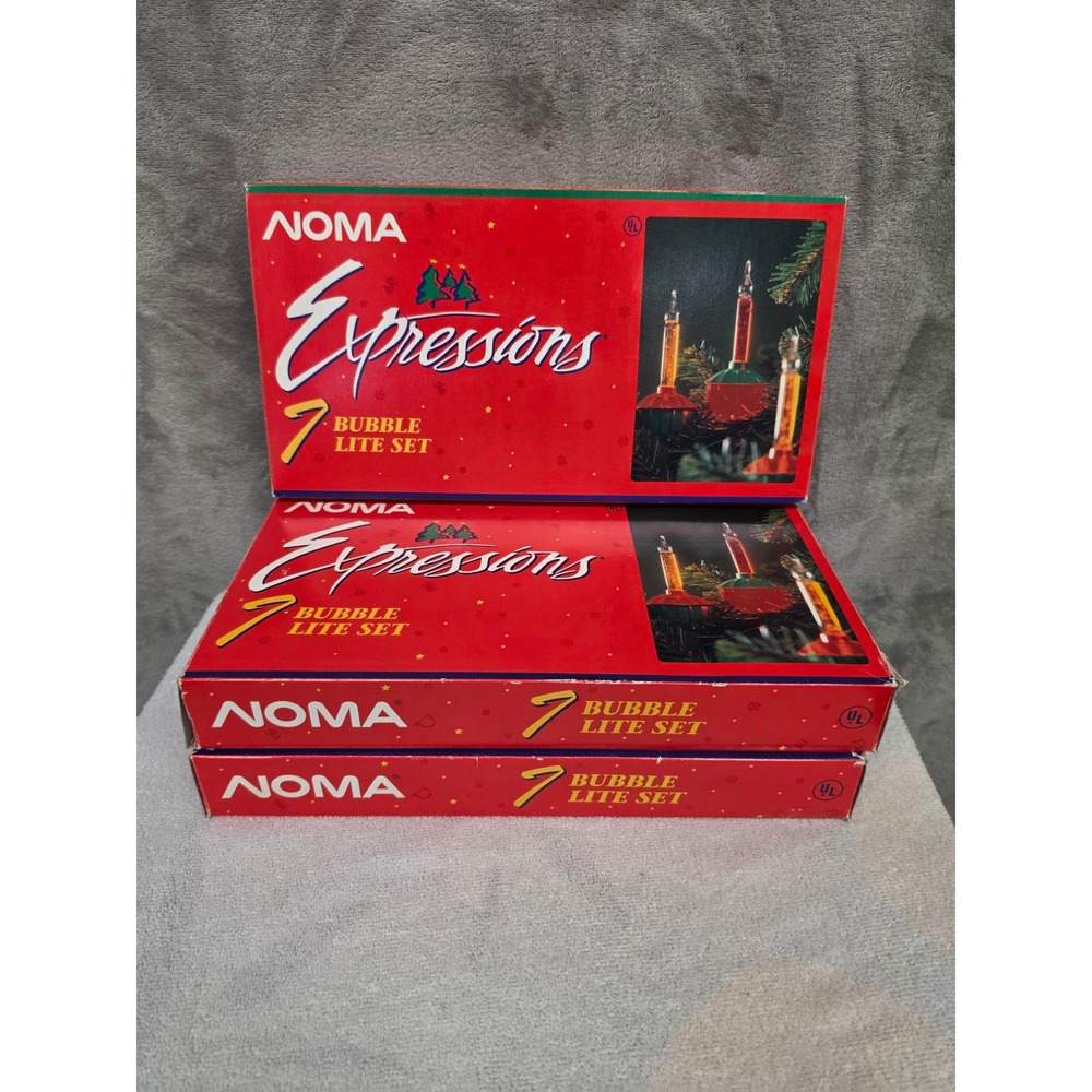 Noma Expressions 7 Bubble Lite Set Vintage Christmas Lights Lot of 3 2807